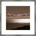 Freighter And The Catalina Channel Framed Print