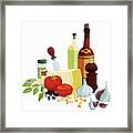 Fresh Italian Cooking Ingredients Framed Print