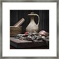 Fresh Onions With Pitcher Framed Print