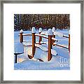 Fresh Snow In A Backyard Framed Print