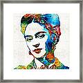 Frida Kahlo Art - Viva La Frida - By Sharon Cummings Framed Print