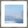 Frosty Morning On The Maumee River In Grand Rapids  Panorama1 Framed Print