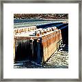 Frozen Breakwater Framed Print