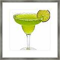Frozen Margarita With Lime Isolated Framed Print