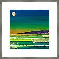 Full Moon On Venice Beach Framed Print