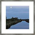 Full Moon Rising Over The Marsh Framed Print