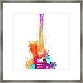 Funky Colored Guitar Framed Print