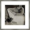 Gabrielle Sidonie Colette Sitting On An Armchair Framed Print