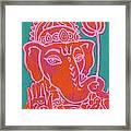 Ganesha Hot Pink Orange Teal Framed Print