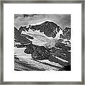 509427-bw-gannett Peak And Gooseneck Glacier, Wind Rivers Framed Print