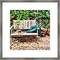 Garden Bench With Pots Framed Print