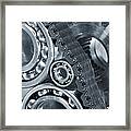 Gears And Cogs Titanium And Steel Power Framed Print
