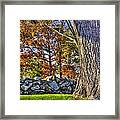 Gettysburg At Rest - Stone Fence Near Old Cyclorama Visitors Center Framed Print