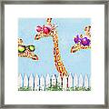 Giraffes In Sunglasses Framed Print