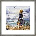 Girl And The Ocean Framed Print