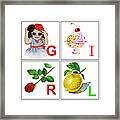 Girl Art Alphabet For Kids Room Framed Print