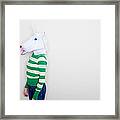 Girl Wearing Unicorn Head Framed Print