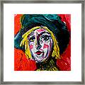 Girl With A Green Hat Framed Print