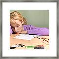 Girl With Credit Cards And Debt Framed Print