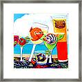 Girlfins At The Beach Framed Print