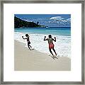 Girls On A Beach Framed Print