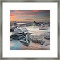 Glacial Lagoon Beach Framed Print