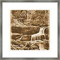 Glade Creek Grist Mill - Autumn Late Afternoon Babcock State Park Wv - Sepia Framed Print