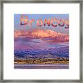 Go Broncos Colorado Front Range Longs Moon Sunrise Framed Print