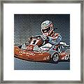 Go-kart Racing Grunge Color Framed Print