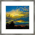 Gold And Blue Sunset Framed Print