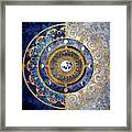 Gold And Sapphire Moon Dial I Framed Print
