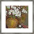 Gold Bowl And Daisies Framed Print