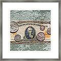 Gold Certificate And Silver Coins Ver 1 Framed Print