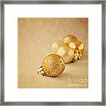 Gold Glittery Christmas Baubles Framed Print