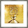 Gold Number 25 Trophy Framed Print