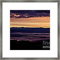 Gold Sky Purple Fog Sunrise Framed Print