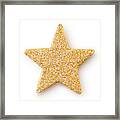 Gold Star. Christmas Decoration. Framed Print