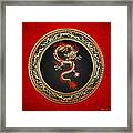 Golden Chinese Dragon Fucanglong Framed Print