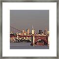 Golden Gate Bridge And San Francisco Panoramic Framed Print