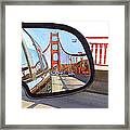 Golden Gate Bridge In Side View Mirror Framed Print