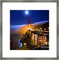 Golden Gate Bridge Moon Fog Mystery Framed Print
