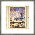 Golden Ponds Scenic Sunset Reflections 4 Yellow Window View Framed Print