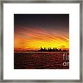 Golden Sunrise Over Coastal Lake Framed Print