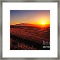 Golden Sunrise Over Farmland Framed Print