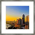 Golden Sunset In Austin Texas Framed Print
