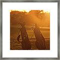 Golf Bags At Sunset Framed Print