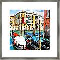 Gondolas In Venice Framed Print