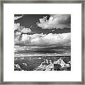 Grand Canyon Mather Point In Black  And White Framed Print