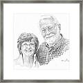 Grandparents Pencil Portrait Framed Print