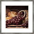 Grapes With Bread Still Life Framed Print